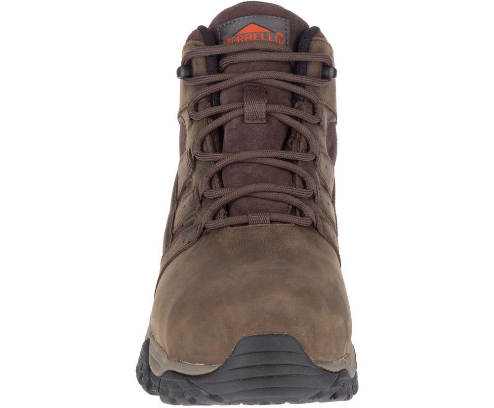 Merrell Boots Brown - Moab Vertex Mid Leather Waterproof Comp Toe Wide Width - Mens 83YIAGXNL